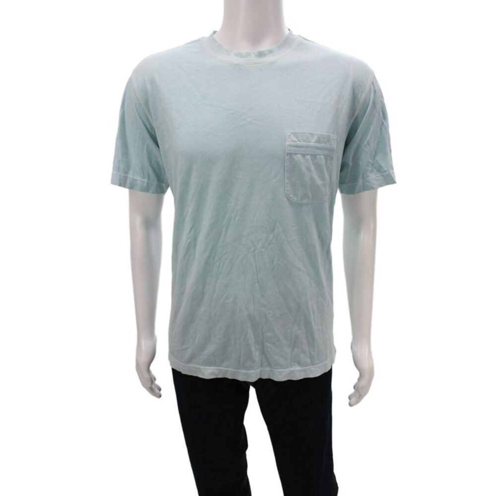 Zegna Sport Mens Basic Crew Neck Solid Blue Cotton T-Shirt Size 2XL